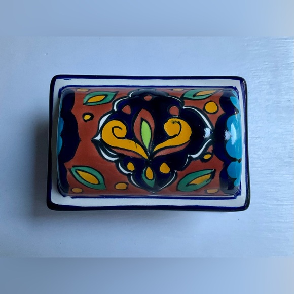 Vintage Talavera Mexico Trinket Box - High Glaze Ceramic - Picture 5 of 8